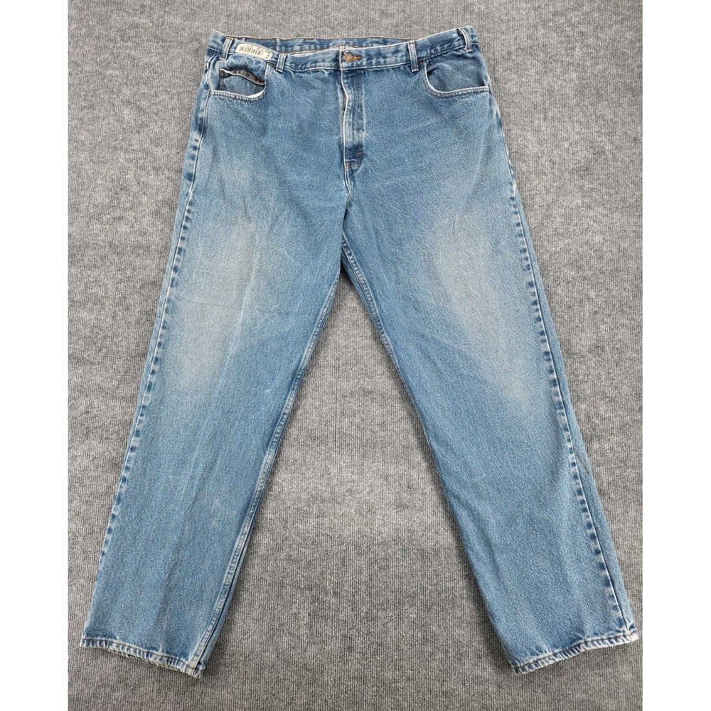 Aramark Mens Blue Workwear Denim Jeans Straight Leg Medium Wash 42x35 GP0294